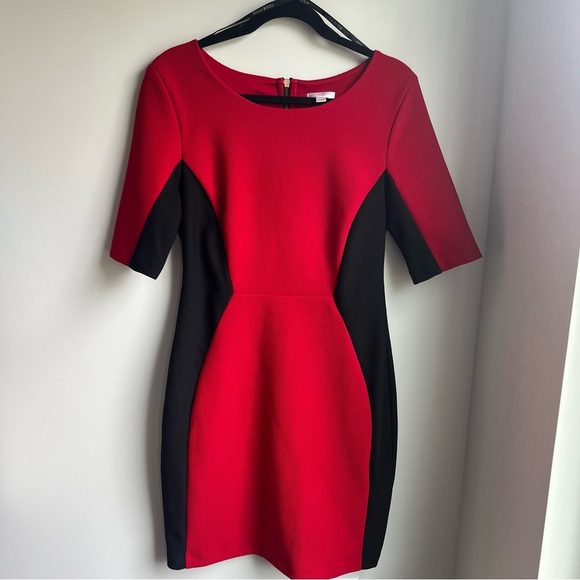 Bisou Bisou Red and Black Bodycon Mini Dress - Size 12 - Picture 1 of 11